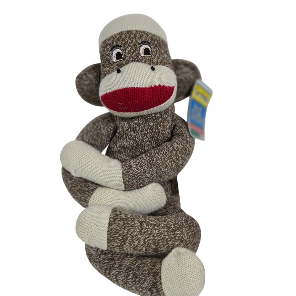 The Original Sock Monkey Street Player Brown Knit Plush Stuffed Animal Toy 2008